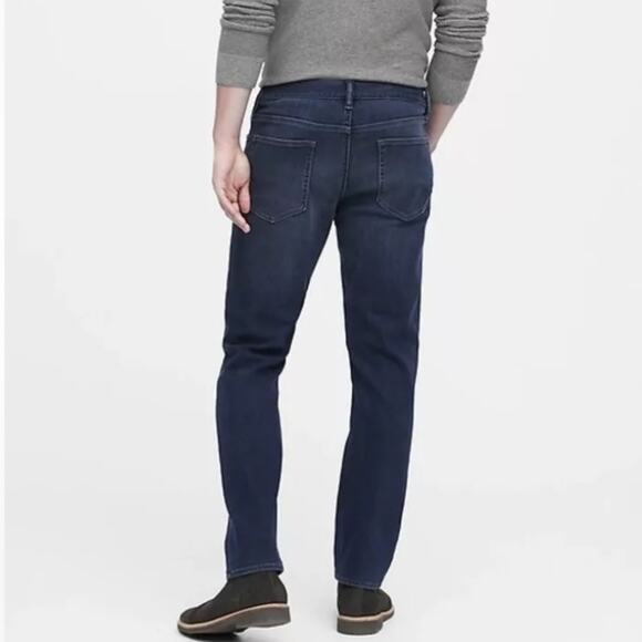 Banana Republic Men’s Dark Denim The Traveler Slim Denim Jean M-178 Sz 35 x 30 - Picture 2 of 9